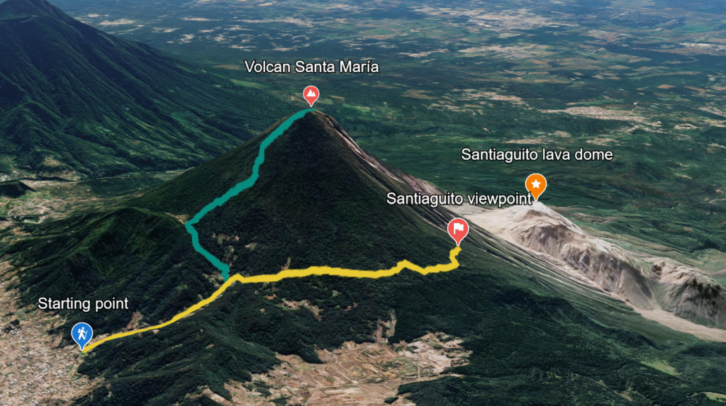 Santa Maria volcano hiking trails