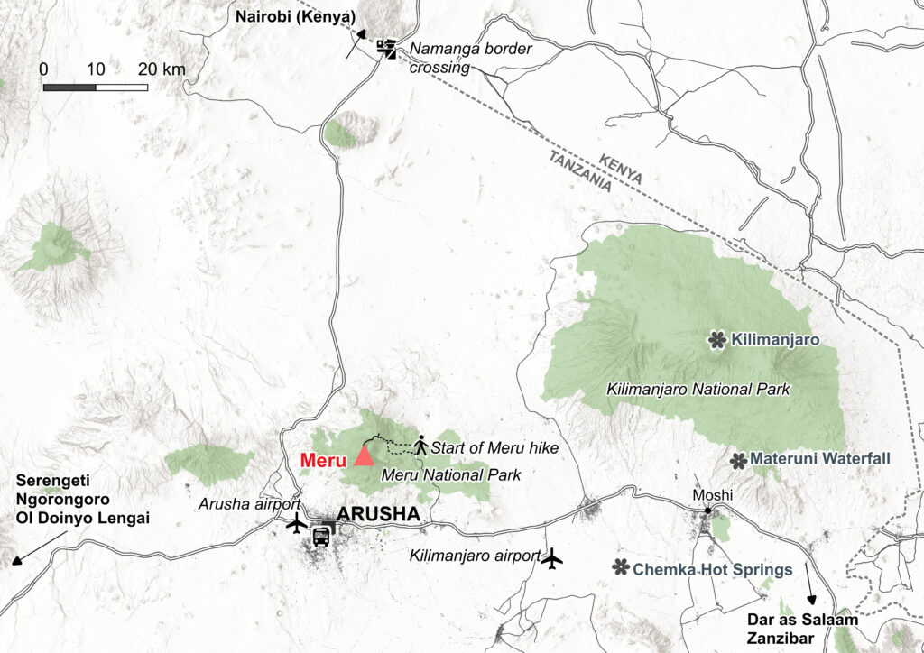Map of Meru and surrounding area